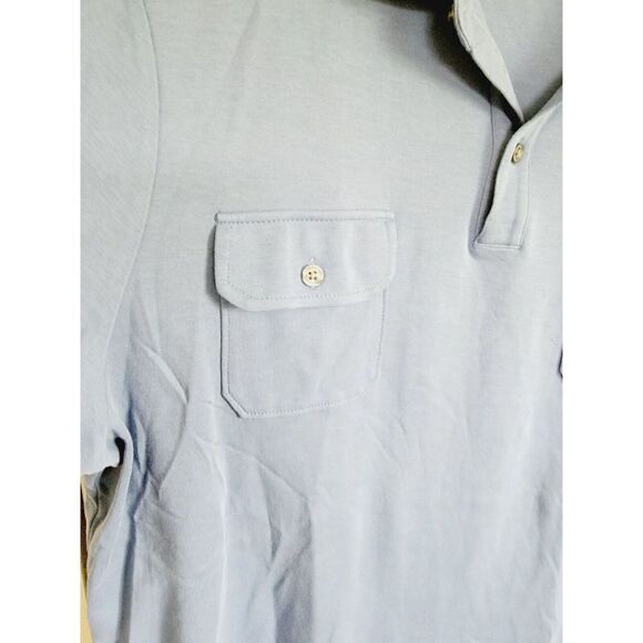 Perry Ellis XL Men’s Slate Blue Pima Cotton Polo Shirt Size XL Pockets SS‎ - Picture 6 of 6